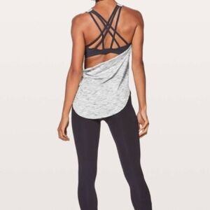 Lululemon Free To Be Serene Tank Tiger Space Dye Black White / Deep Coal 6